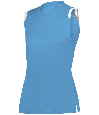 GIRLS ON THE RISE SLEEVELESS SOFTBALL JERSEY - COLUMBIA BLUE/WHITE (BA)