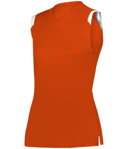 GIRLS ON THE RISE SLEEVELESS SOFTBALL JERSEY - BT. ORANGE/WHITE (BA)