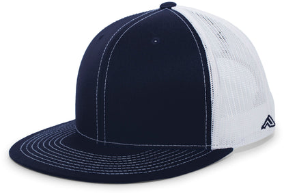 D-Series Trucker Snapback Cap - Navy/White/Navy