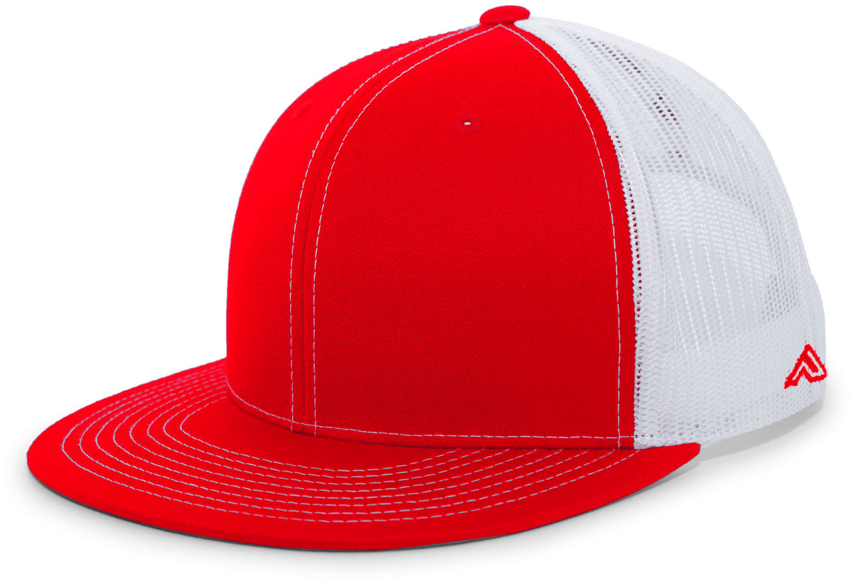 D-Series Trucker Snapback Cap - Red/White/Red