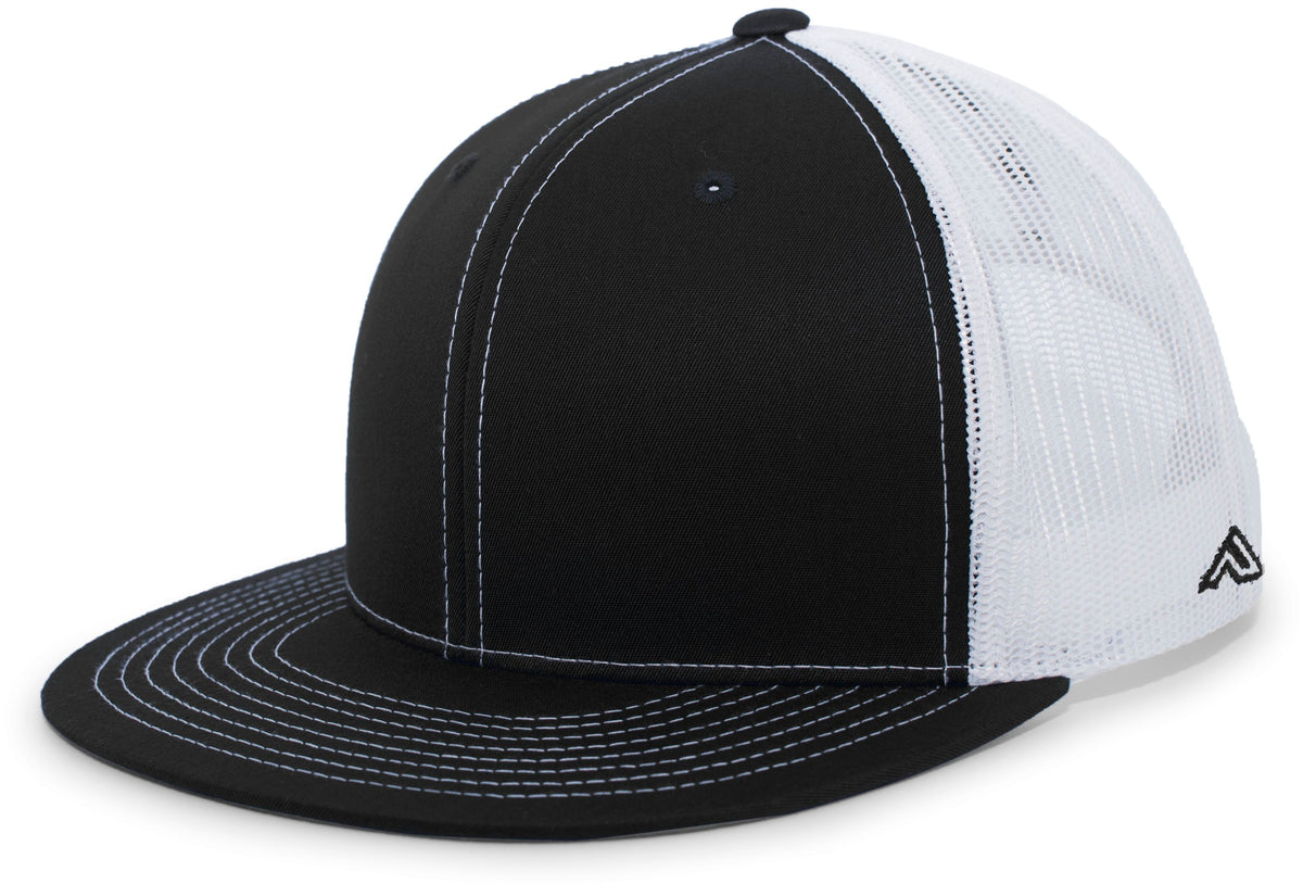 D-Series Trucker Snapback Cap - Black/White/Black