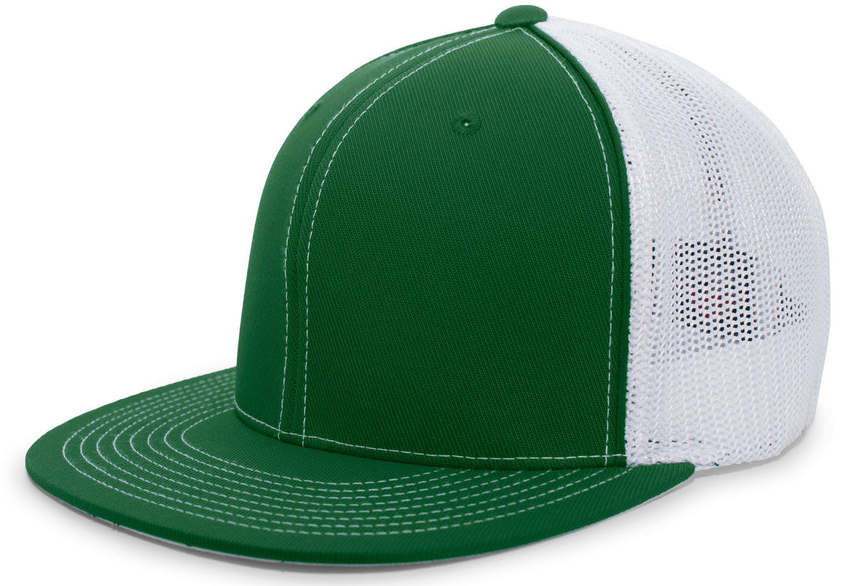 D-Series Trucker PacFlex Cap - Dark Green/White/Dark Green