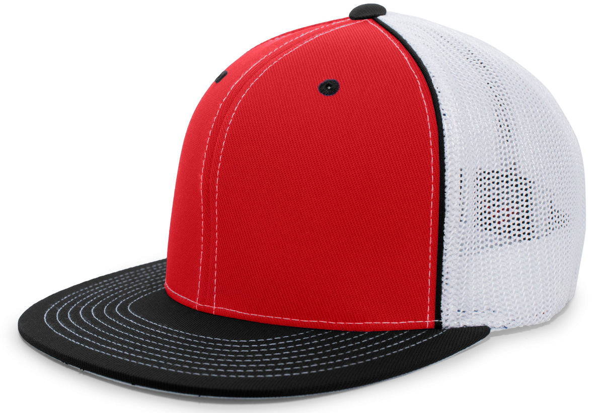 D-Series Trucker PacFlex Cap - Red/White/Black