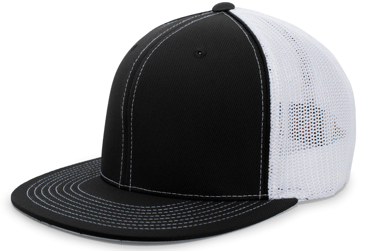 D-Series Trucker PacFlex Cap - Black/White/Black