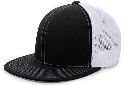 D-Series Trucker PacFlex Cap - Black/White/Black