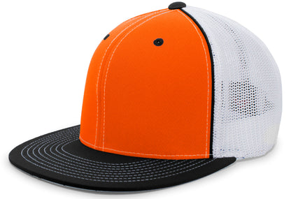 D-Series Trucker PacFlex Cap - Orange/White/Black