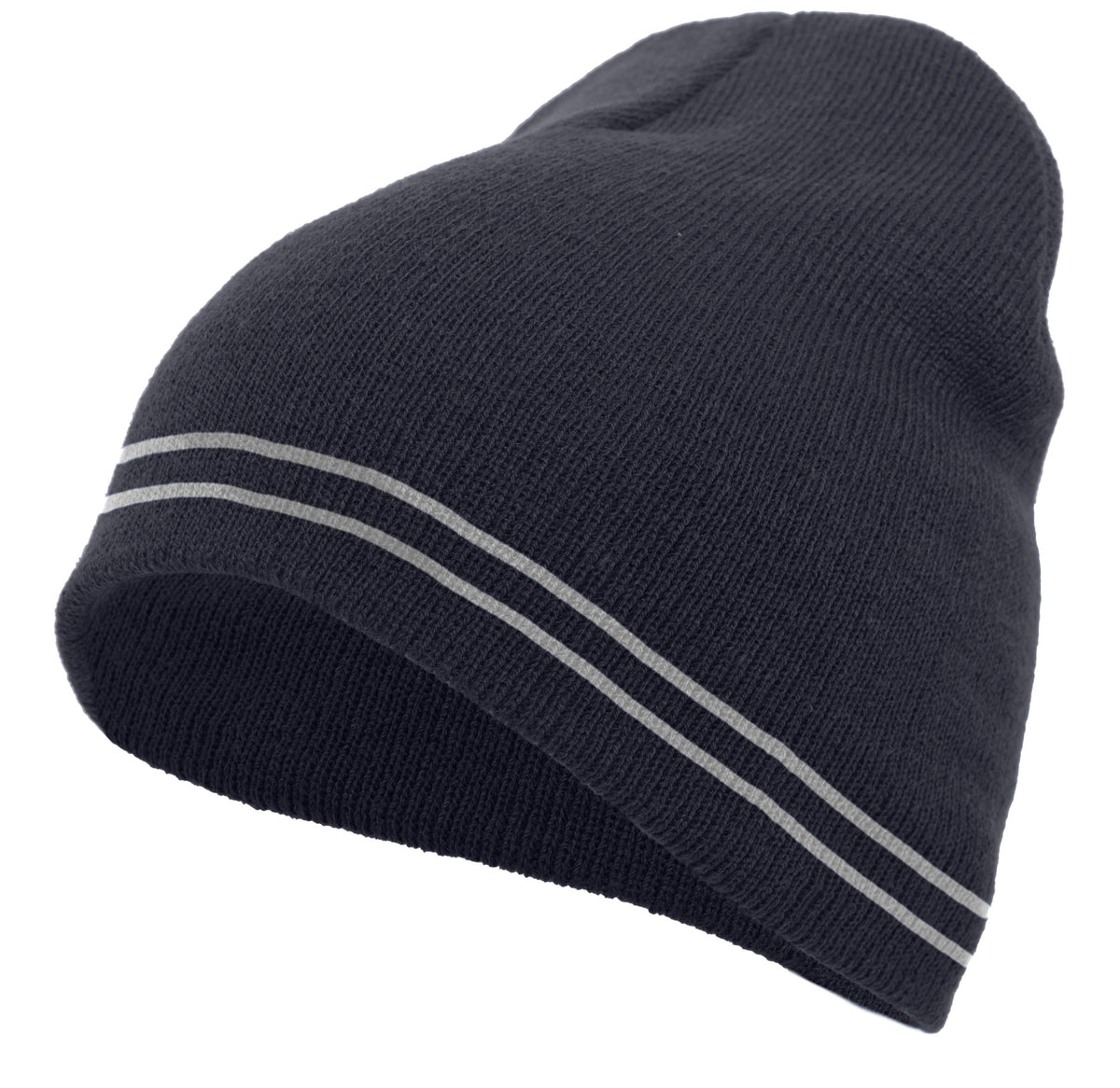 Basic Knit Beanie - Navy/White