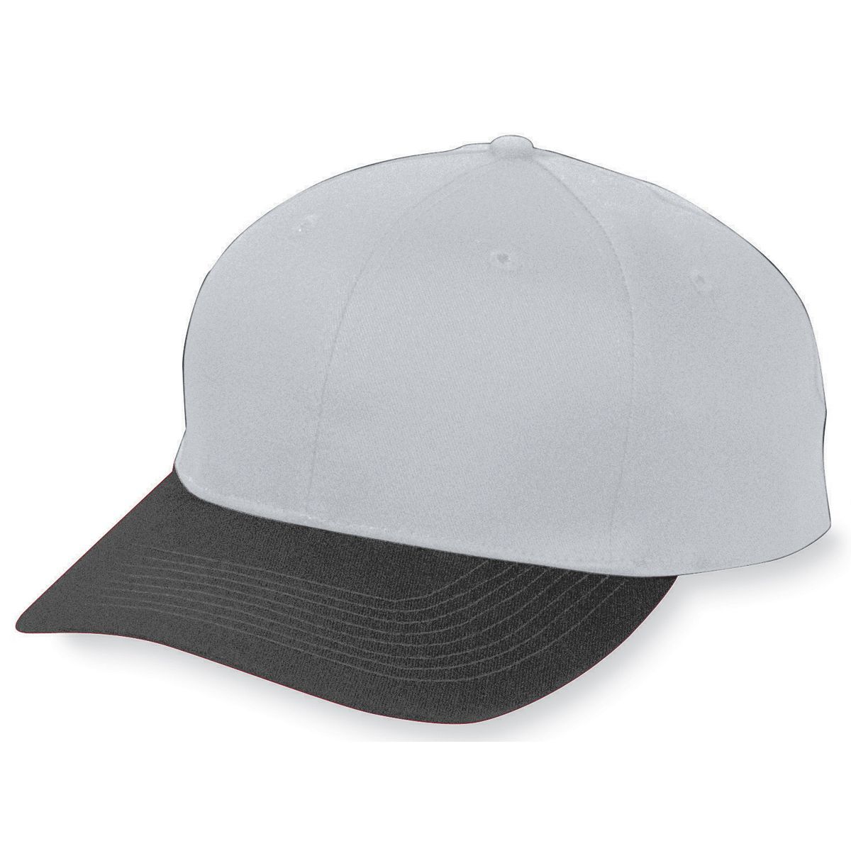 Youth Six-Panel Cotton Twill Low-Profile Cap - Silver Grey/Black