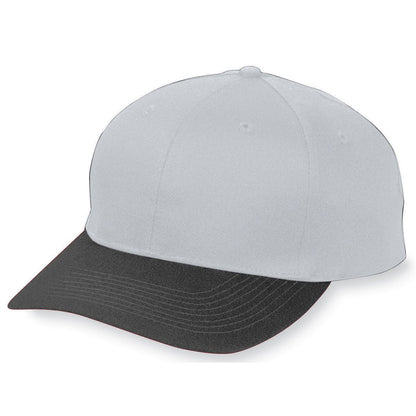 Youth Six-Panel Cotton Twill Low-Profile Cap - Silver Grey/Black
