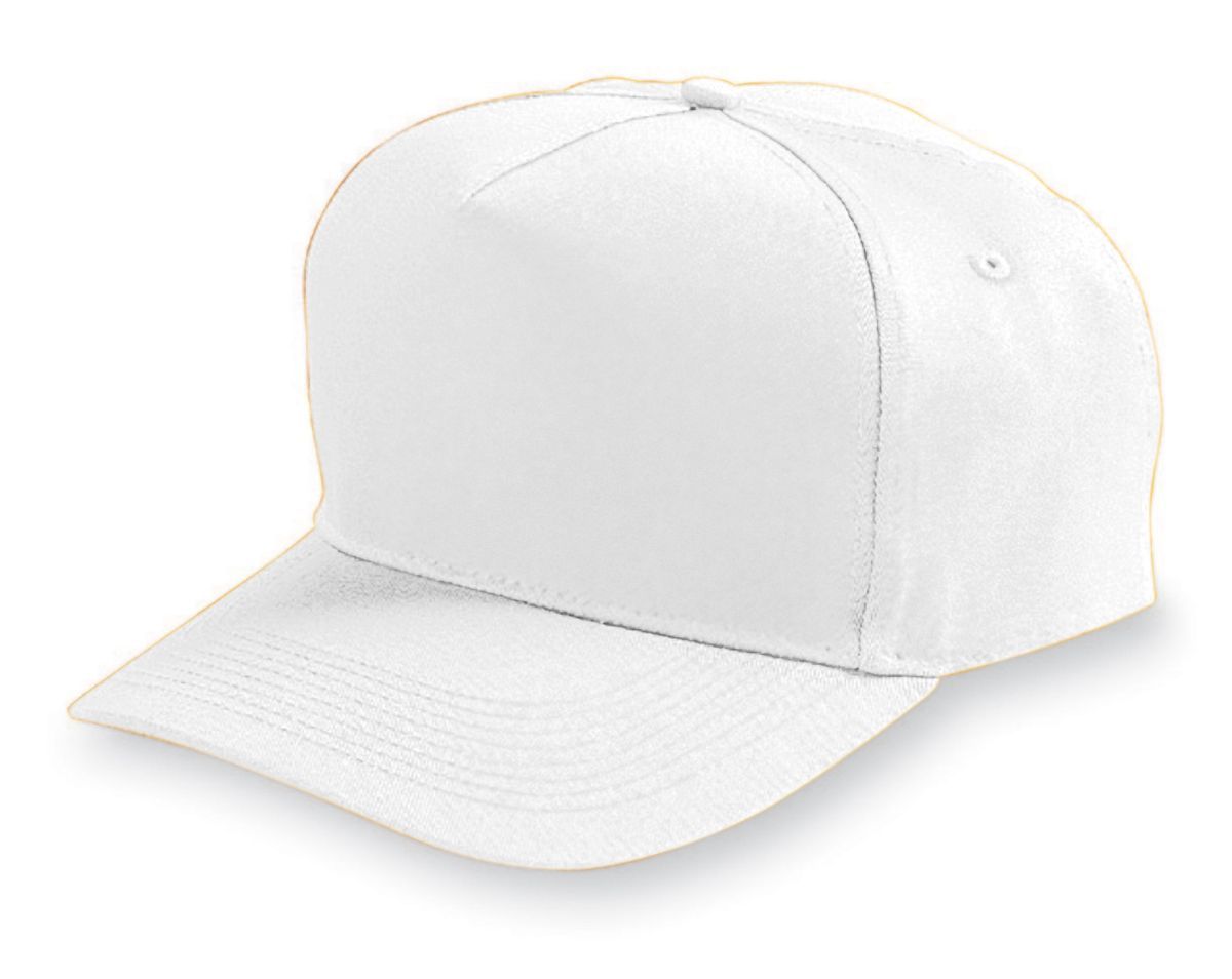 Youth Five-Panel Cotton Twill Cap - White