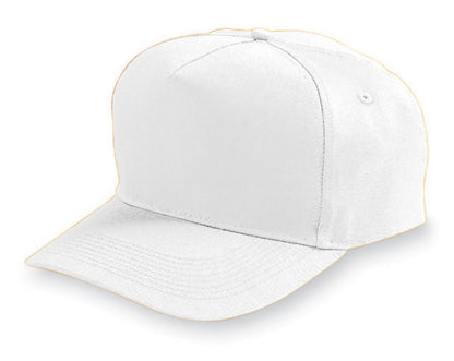 Youth Five-Panel Cotton Twill Cap - White