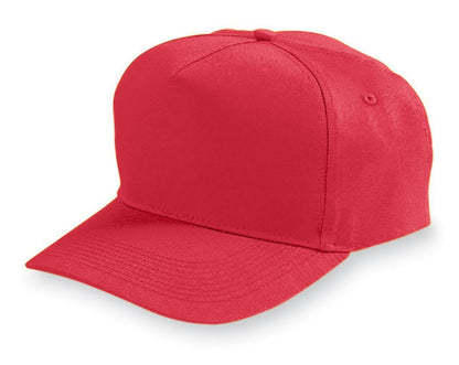 Youth Five-Panel Cotton Twill Cap - Red