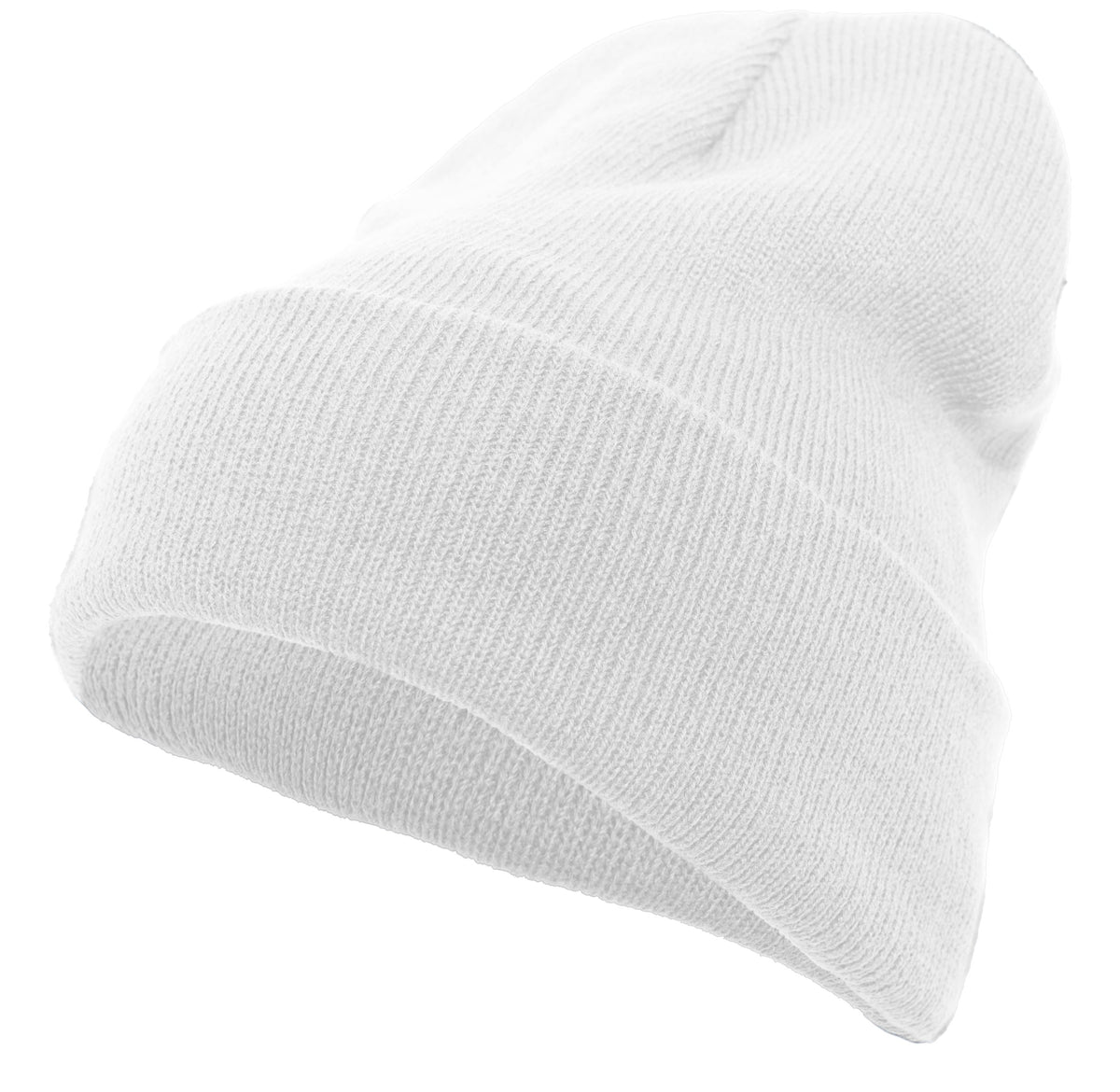 Knit Fold Over Beanie - White