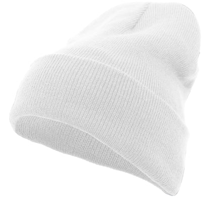 Knit Fold Over Beanie - White