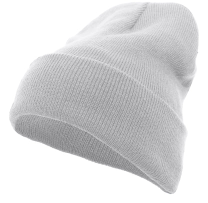 Knit Fold Over Beanie - Silver