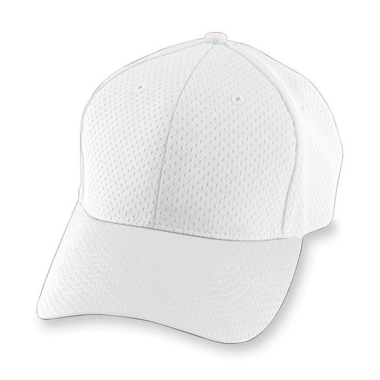 Youth Athletic Mesh Cap - White