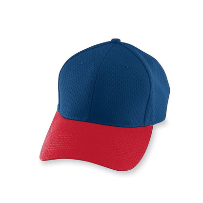 Youth Athletic Mesh Cap - Navy/Red