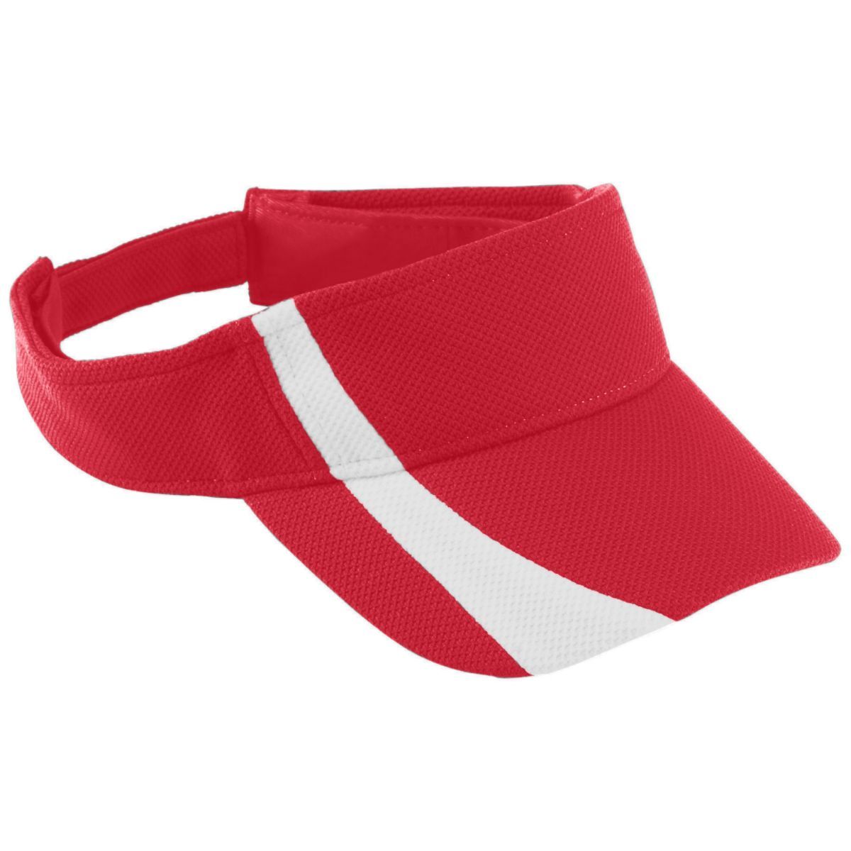 Adjustable Wicking Mesh Two-Color Visor - Red/White