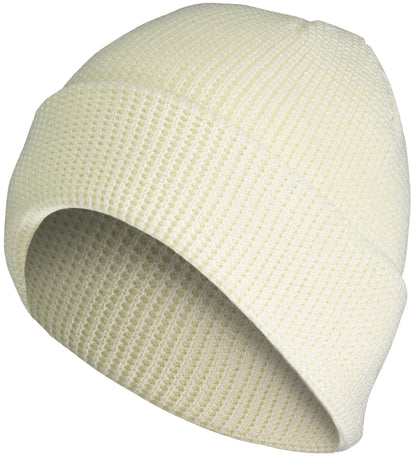 Waffle Knit Cuff Beanie - Cream