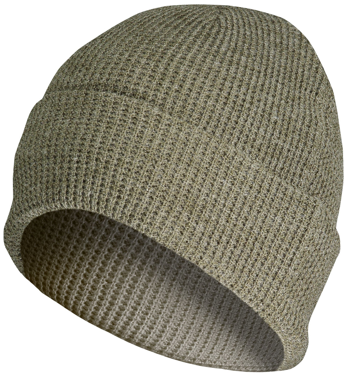 Waffle Knit Cuff Beanie - Sage