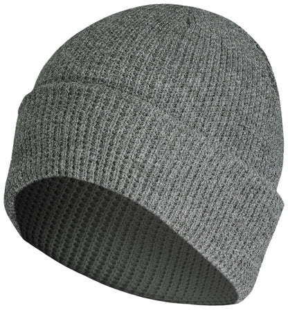 Waffle Knit Cuff Beanie - Graphite