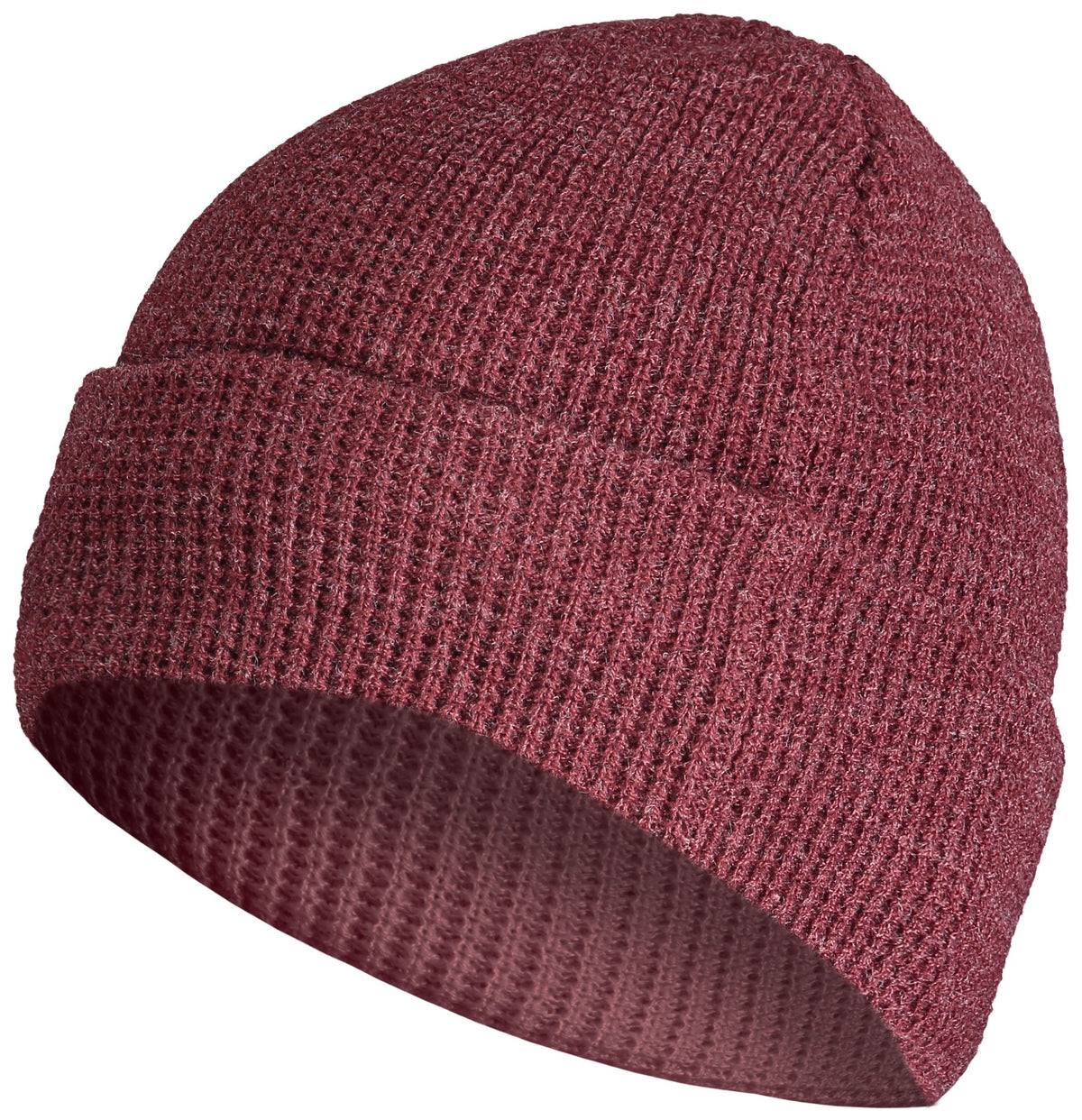 Waffle Knit Cuff Beanie - Bordeaux