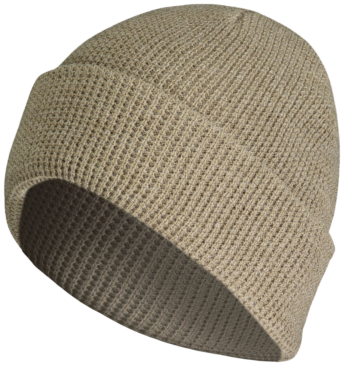 Waffle Knit Cuff Beanie - Walnut