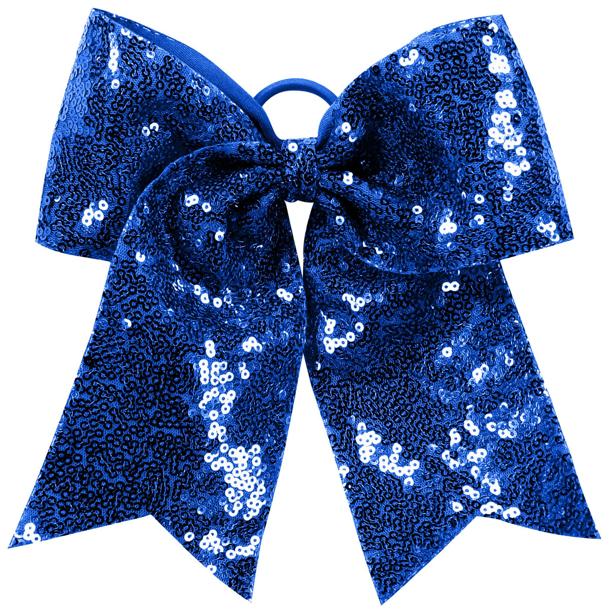 Sequin Cheer Hair Bow - Navy