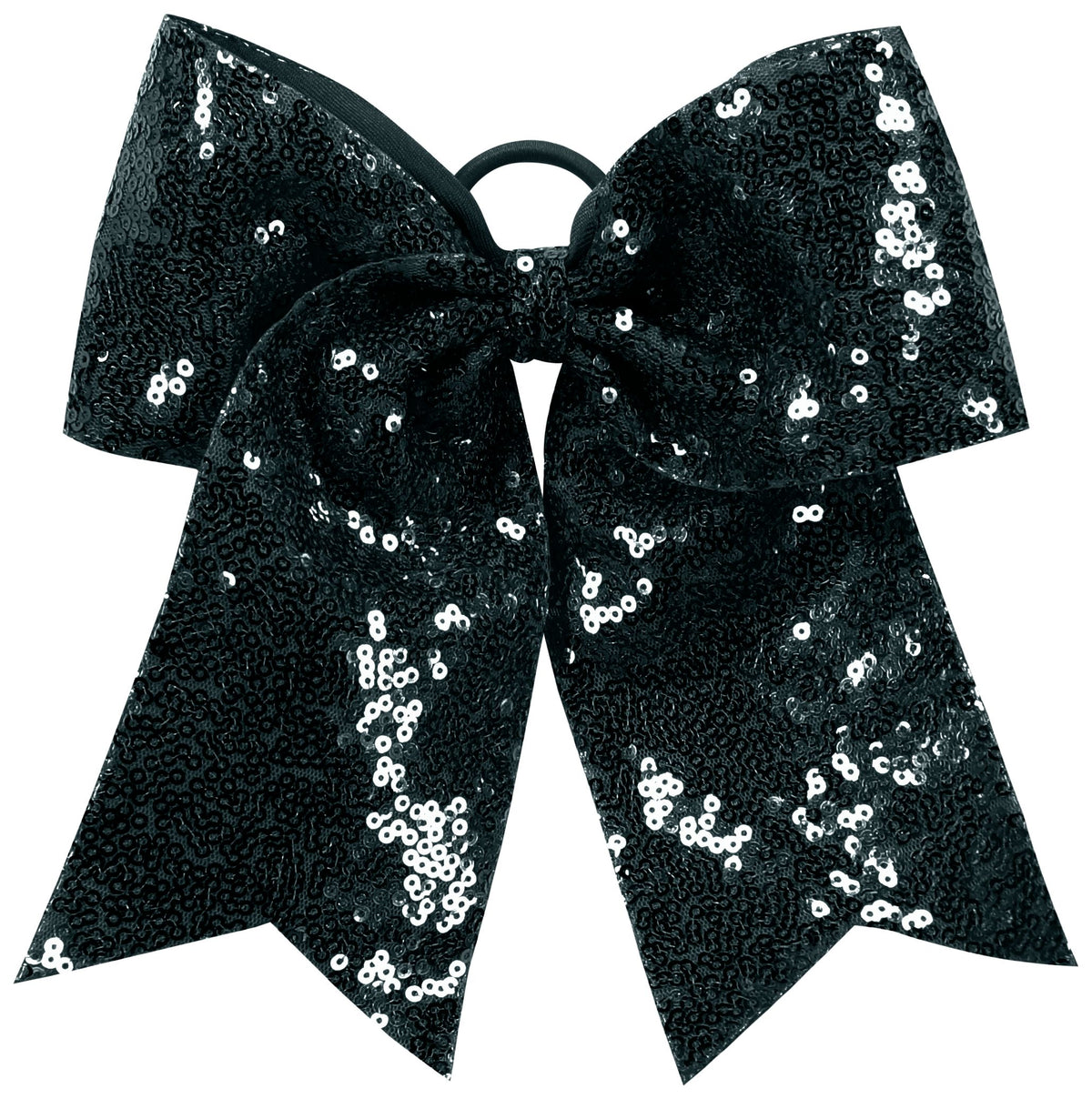 Sequin Cheer Hair Bow - Black