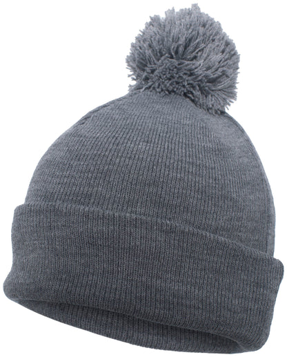 Pom Beanie - Grey Heather