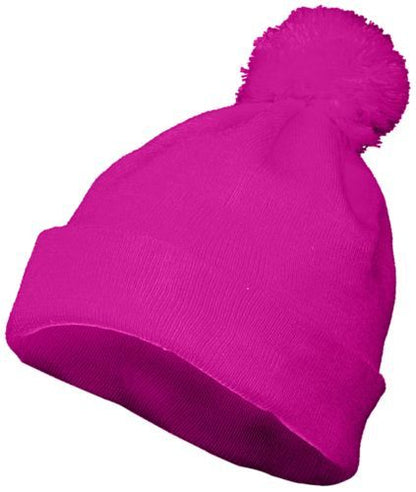Pom Beanie - Power Pink