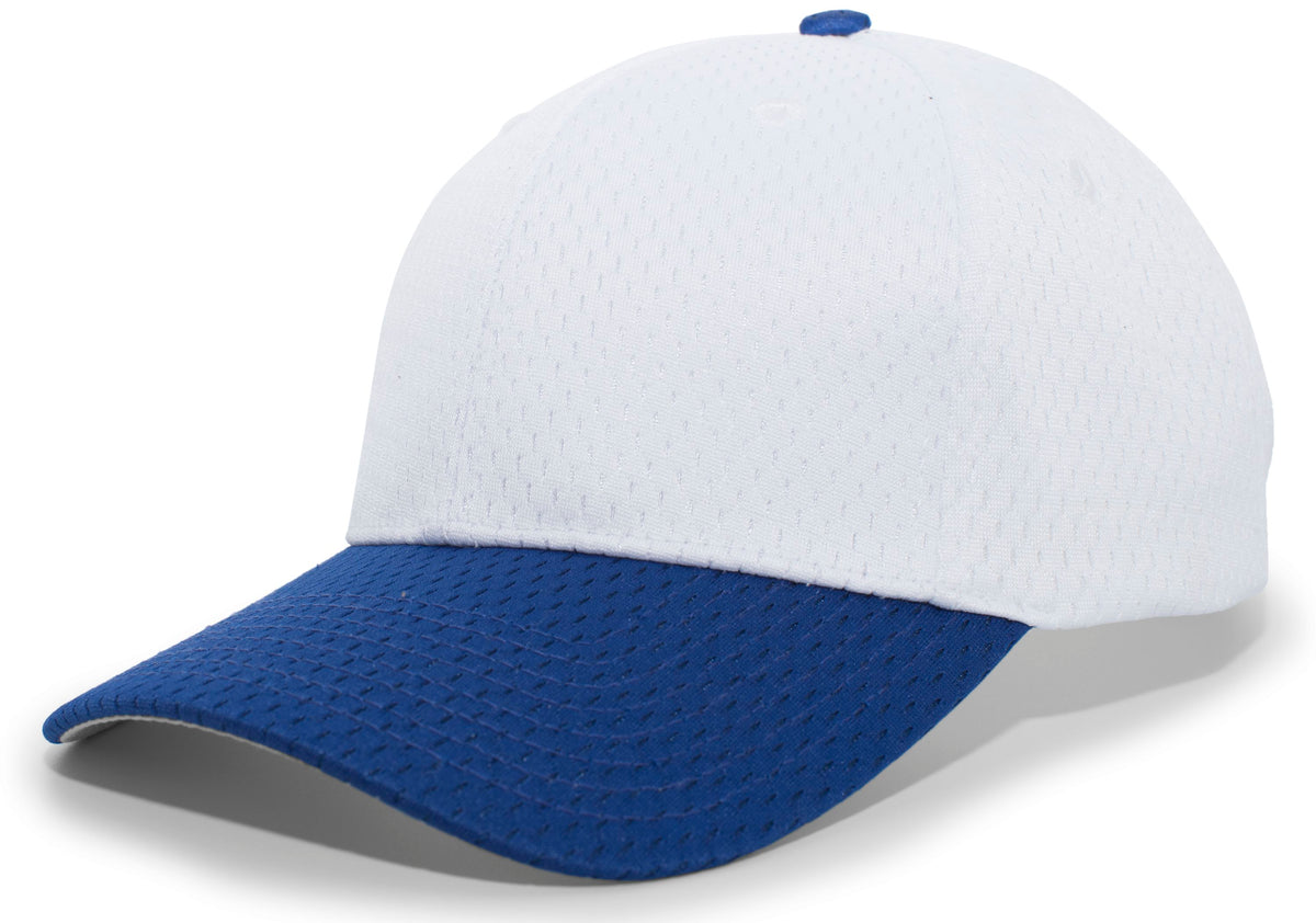 Coolport™ Mesh Hook-And-Loop Adjustable Cap - White/Royal