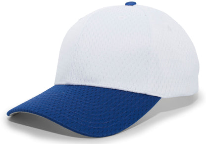 Coolport™ Mesh Hook-And-Loop Adjustable Cap - White/Royal