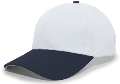 Coolport™ Mesh Hook-And-Loop Adjustable Cap - White/Navy