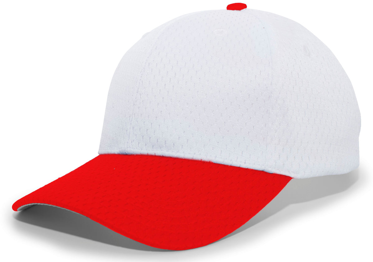 Coolport™ Mesh Hook-And-Loop Adjustable Cap - White/Red