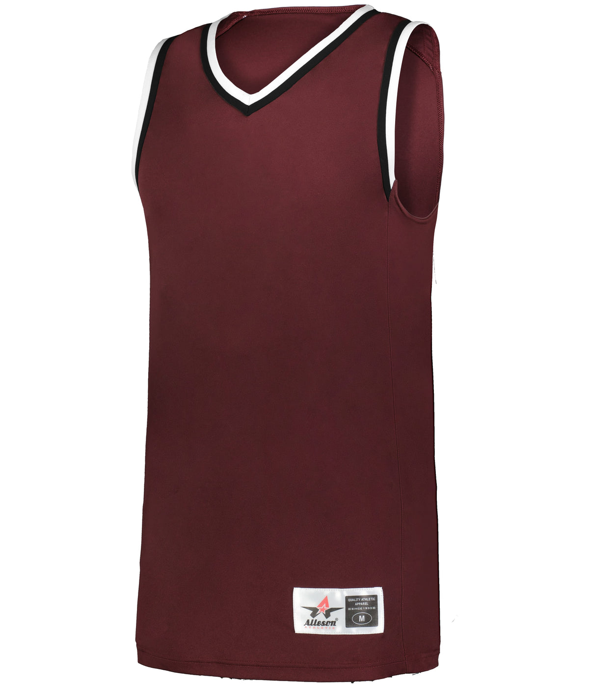YOUTH RETRO BASKETBALL JERSEY - MAROON/BLACK/WHITE (BA)