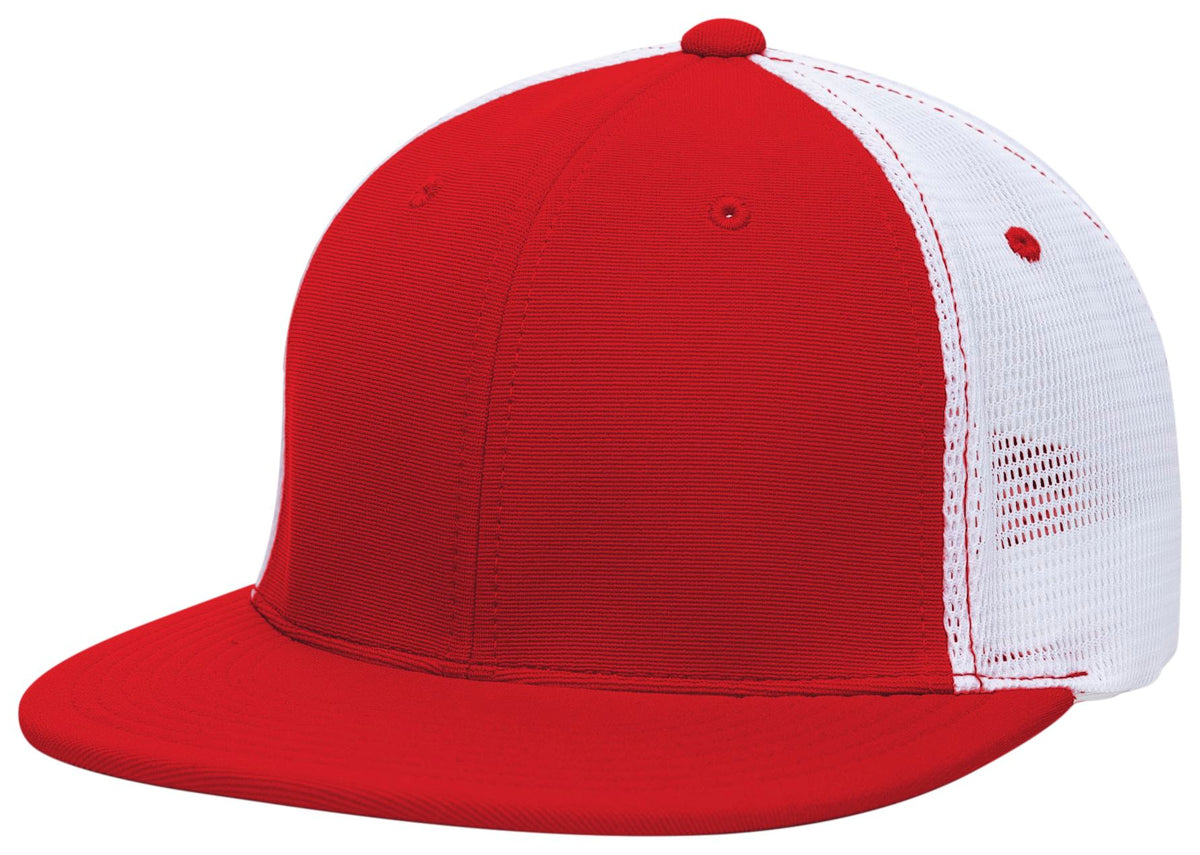 Premium M2 Performance Trucker Flexfit® Cap - Red/White/Red