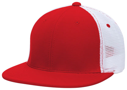 Premium M2 Performance Trucker Flexfit® Cap - Red/White/Red