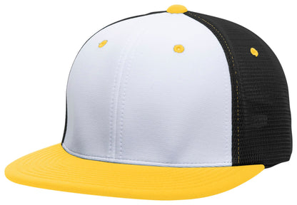 Premium M2 Performance Trucker Flexfit® Cap - White/Black/Gold