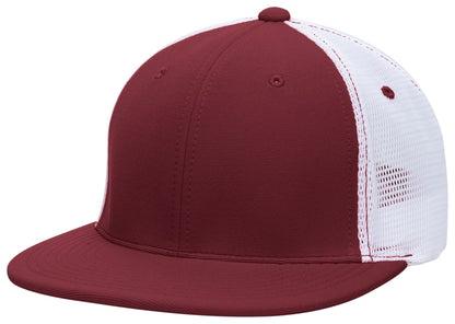 Premium M2 Performance Trucker Flexfit® Cap - Maroon/White/Maroon