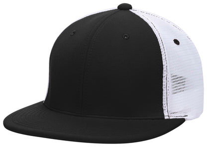 Premium M2 Performance Trucker Flexfit® Cap - Black/White/Black