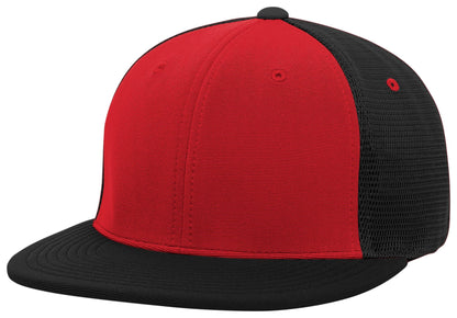 Premium M2 Performance Trucker Flexfit® Cap - Red/Black/Black