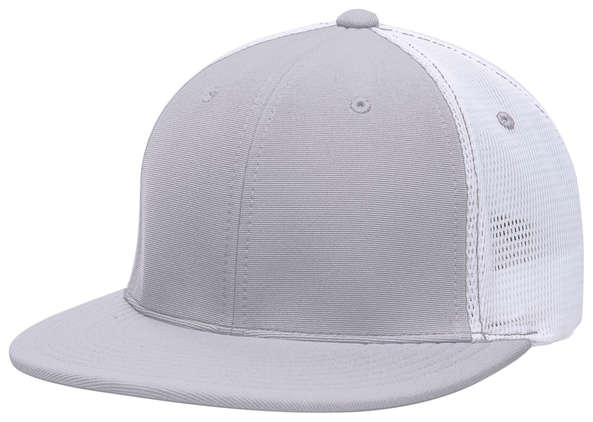 Premium M2 Performance Trucker Flexfit® Cap - Silver/White/Silver