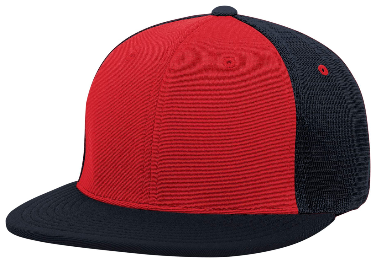 Premium M2 Performance Trucker Flexfit® Cap - Red/Navy/Navy