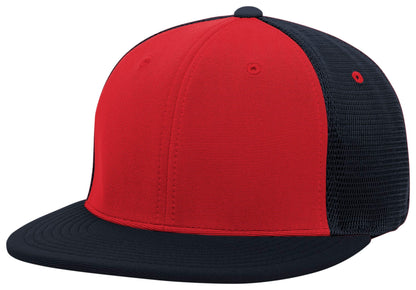 Premium M2 Performance Trucker Flexfit® Cap - Red/Navy/Navy