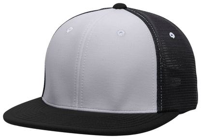 Premium M2 Performance Trucker Flexfit® Cap - Silver/Black/Black