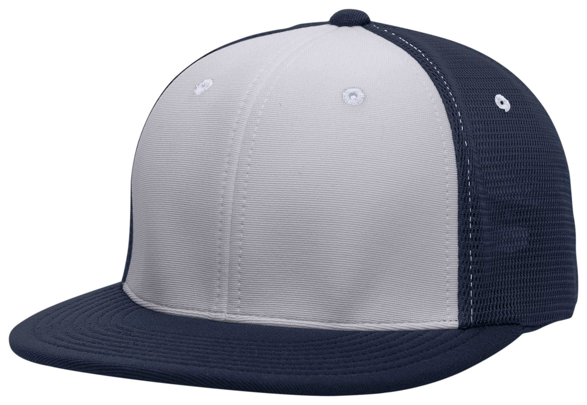 Premium M2 Performance Trucker Flexfit® Cap - Silver/Navy/Navy
