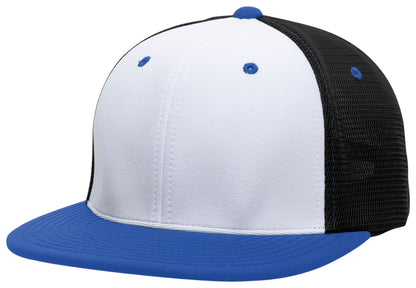 Premium M2 Performance Trucker Flexfit® Cap - White/Black/Royal