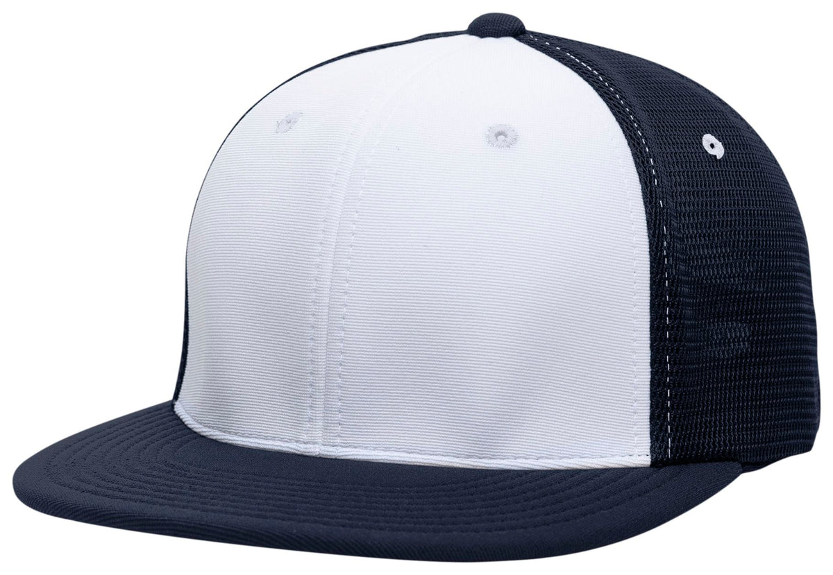 Premium M2 Performance Trucker Flexfit® Cap - White/Navy/Navy