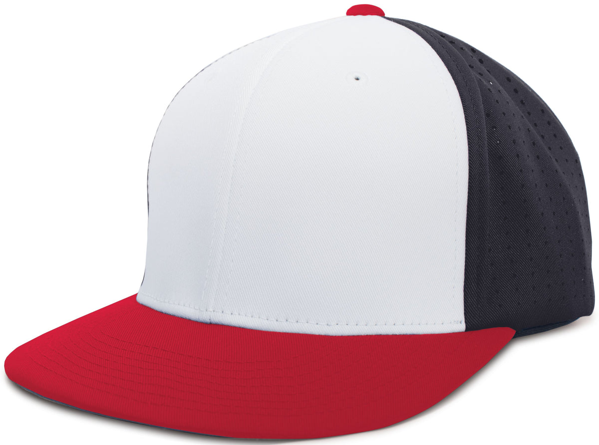Perforated F3 Performance Flexfit® Cap - White/Navy/Red